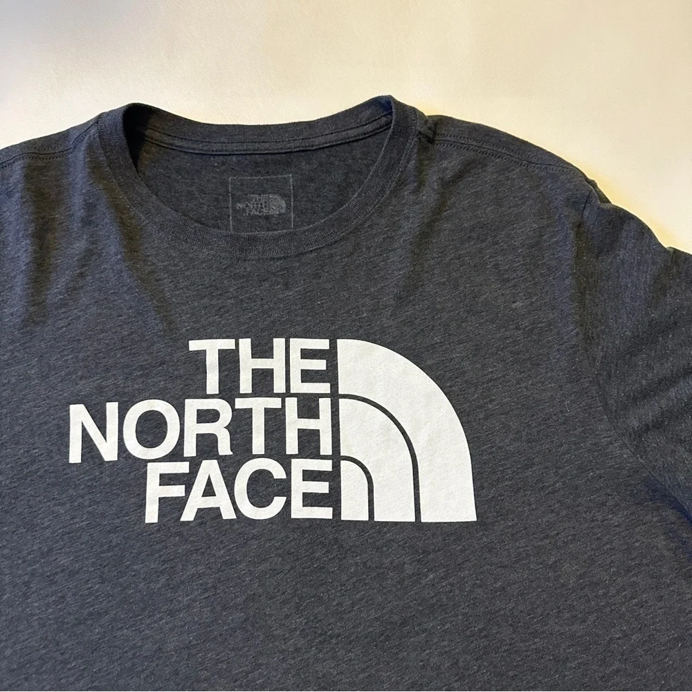 The North Face Big Logo Crewneck Tee Gray White XL